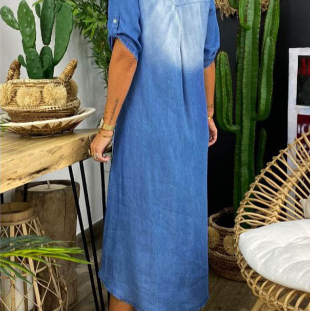 Elise | V-Neck Denim Dress