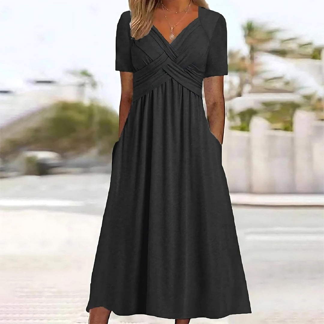 Rona | Solid Midi Dress