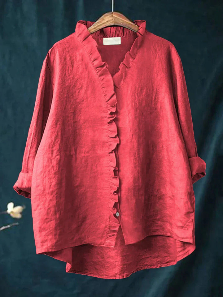 Loizza | Ruffle V-Neck Blouse