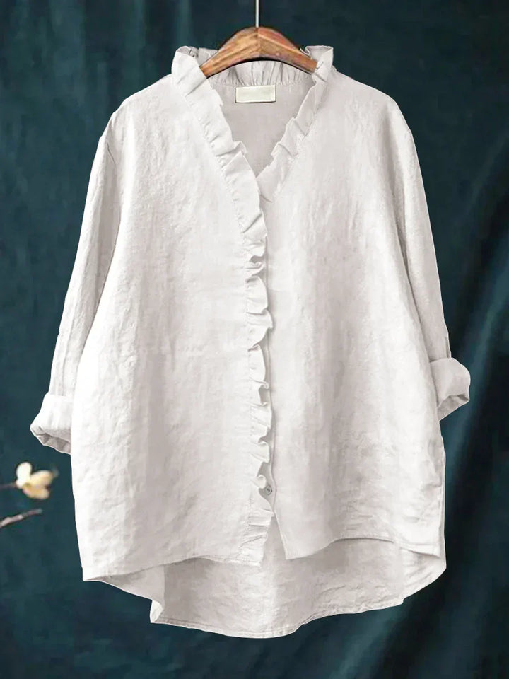 Loizza | Ruffle V-Neck Blouse